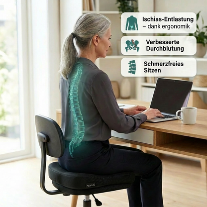 NUVIVA Ischias SitzPolster® — Ergonomisches Sitzkissen für Büro, Auto & Zuhause