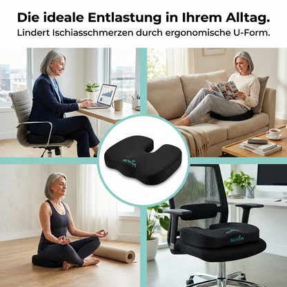 NUVIVA Ischias SitzPolster® — Ergonomisches Sitzkissen für Büro, Auto & Zuhause